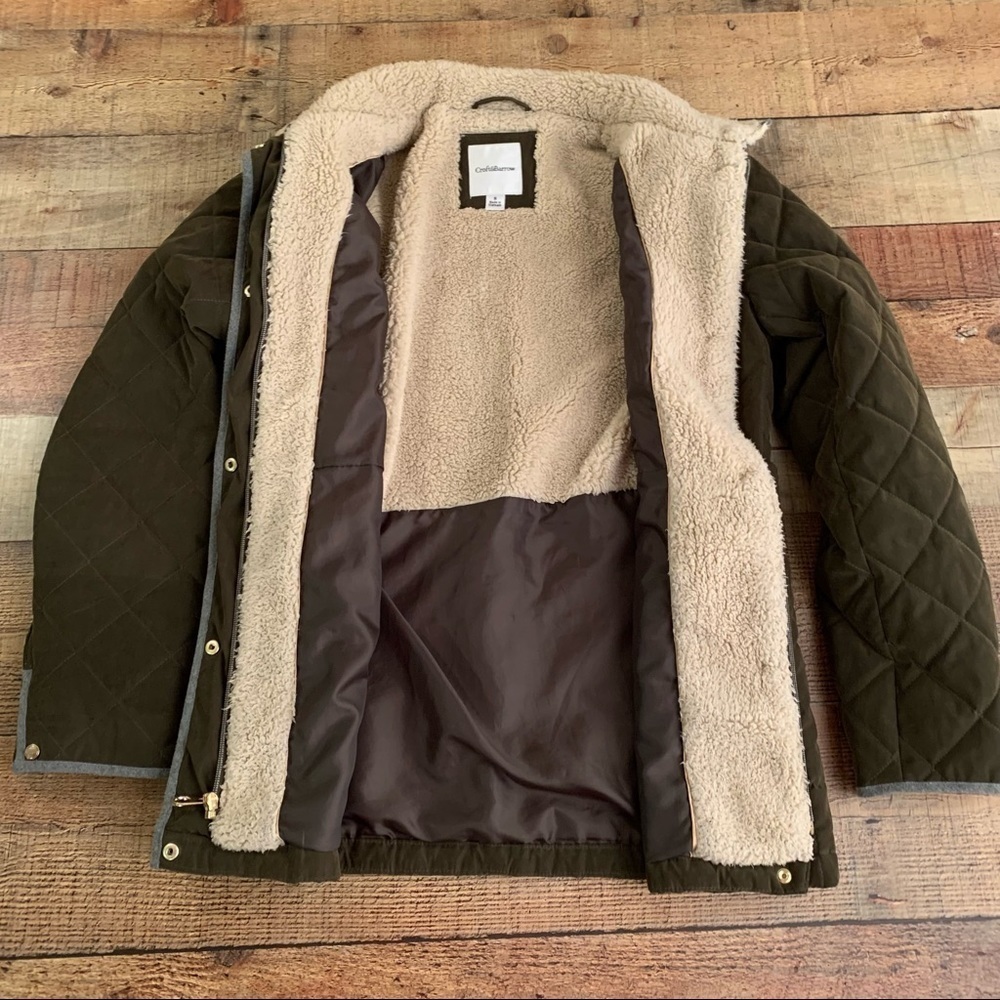 Croft and barrow quilted brown warm Sherpa lined jacket - S - Picture 2 of 7